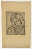 Artist: b'Groblicka, Lidia.' | Title: b'My sister Ania' | Date: 1955-56 | Technique: b'etching, printed in black ink, from one plate'