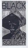 Artist: b'Murray, Lesley.' | Title: b'Black soldier' | Date: 1994 | Technique: b'woodcut, printed in black ink, from three blocks'
