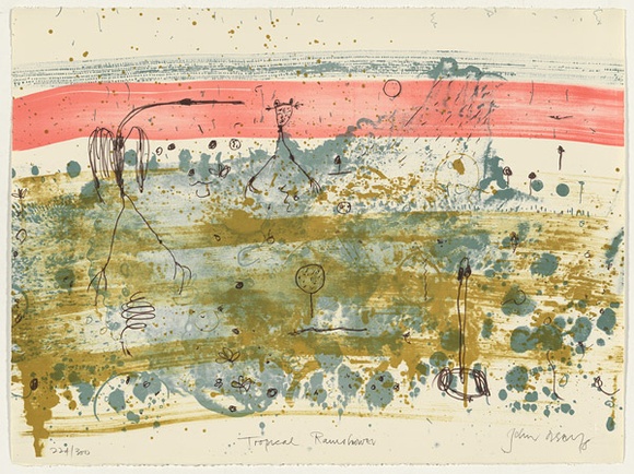 Artist: b'Olsen, John.' | Title: b'Tropical rainshower' | Date: 1978 | Technique: b'lithograph, printed in colour, from four plates' | Copyright: b'\xc2\xa9 John Olsen. Licensed by VISCOPY, Australia'