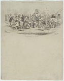 Artist: b'STRUTT, William' | Title: b'Gold diggings of Victoria. Preparing to start.' | Date: 1851 | Technique: b'line-engraving, printed in black ink, from one copper plate'