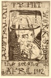 Artist: b'Hay, Bill.' | Title: b'not titled  [invitation - Australian Print Workshop the second of April 1992]' | Date: 1992 | Technique: b'etching, printed in black ink with plate-tone, from one plate'