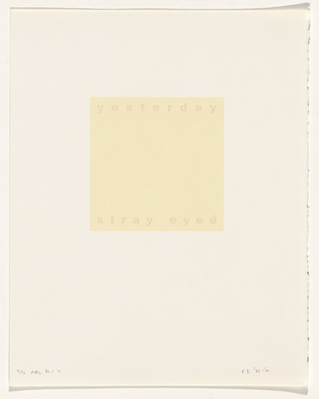 Artist: Burgess, Peter. | Title: yesterday: stray eyed. | Date: 2001 | Technique: computer generated inkjet prints, printed in colour, from digital files