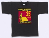 Artist: b'Territory Track and Field.' | Title: b'T-shirt: Gurindji Freedom Day 1966-1991.' | Date: 1991 | Technique: b'screenprint, printed in colour, from two stencils'