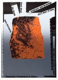 Artist: b'ARNOLD, Raymond' | Title: b'Joris Everaerts, Ian Bonde, Steve Bond - Sculpture and drawings - Chameleon, Hobart [recto and verso].' | Date: 1985 | Technique: b'screenprint, printed in colour, from multiple stencils'