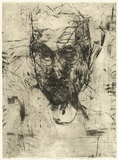 Artist: PARR, Mike | Title: Untitled self-portraits 7. | Date: 1990 | Technique: drypoint, printed in black ink, from one copper plate