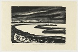 Artist: AMOR, Rick | Title: River and sea. | Date: 1990 | Technique: woodcut, printed in black ink, from one block