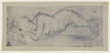 Artist: WILLIAMS, Fred | Title: Reclining nude | Date: c.1950 | Technique: dyeline | Copyright: © Fred Williams Estate