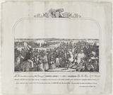 Artist: b'STRUTT, William' | Title: bOpening of Prince's Bridge, Melbourne. | Date: 1851 | Technique: b'engraving, printed in black ink, from one plate'