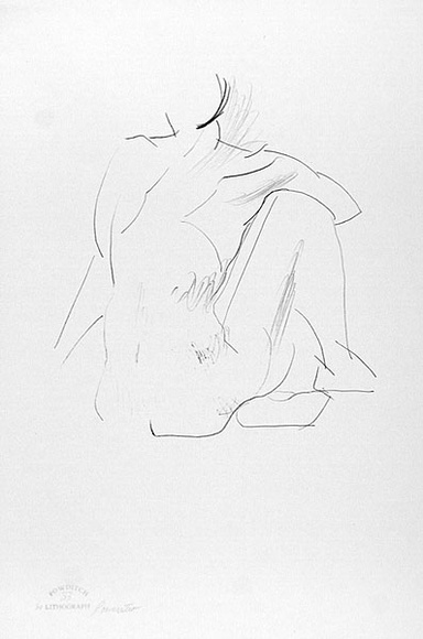 Artist: b'Powditch, Peter.' | Title: b'not titled [seated figure]' | Date: c.1972 | Technique: b'lithograph, printed in black ink, from one plate'