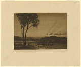 Artist: b'van RAALTE, Henri' | Title: bNight's approach | Date: c.1926 | Technique: b'aquatint, printed in warm black ink, from one plate'