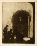 Artist: b'Hick, Jacqueline.' | Title: b'Brick Kilns' | Date: 1943 | Technique: b'etching and aquatint, printed in warm black ink, from one plate'
