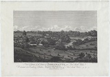 Title: View of part of the town of Parramatta in New South Wales. Taken from the north side of the river. | Date: 1812 | Technique: engraving, printed in black ink, from one copper plate
