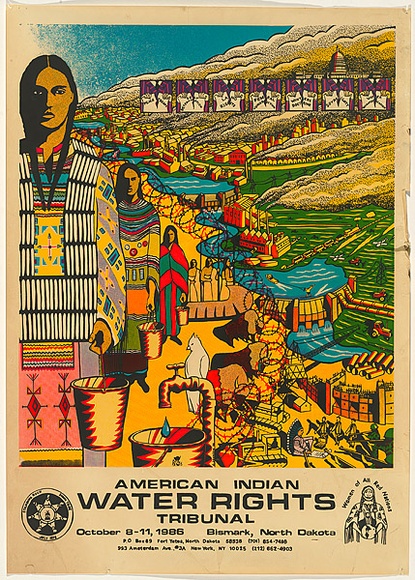 Title: b'American Indian water rights tribunal' | Date: 1986 | Technique: b'screenprint, printed in colour, from multiple stencils'