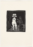 Artist: Butcher, Sara. | Title: not titled. | Date: 1992 | Technique: linocut, printed in black ink, from one block
