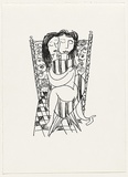 Artist: b'Blackman, Charles.' | Title: b'not titled [two seated lovers].' | Date: 1984 | Technique: b'screenprint, printed in black ink, from one stencil'