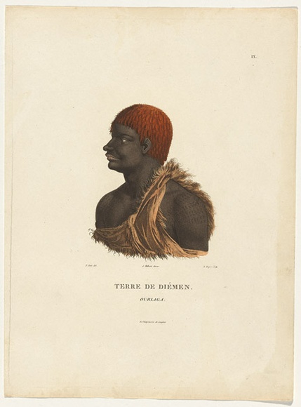 Title: b'Terre de Di\xc3\xa9men. Ourlaga' | Date: 1807 | Technique: b'stipple-engraving, printed in black ink, from one plate; hand-coloured'