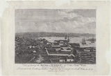 Artist: UNKNOWN ENGRAVER, | Title: View of part of the river of Sydney, in New South Wales. Taken from St. Phillip's church yard. | Date: 1813 | Technique: engraving, printed in black ink, from one copper plate