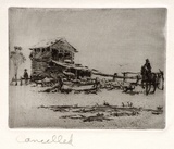 Artist: b'Bull, Norma C.' | Title: b'Farm life.' | Date: c.1933 | Technique: b'etching and aquatint, printed in brown ink, from one plate'