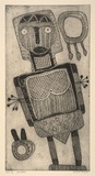 Artist: MUNGATOPI, Maryanne | Title: Purukapali | Date: 2001, March | Technique: etching and aquatint, printed in black ink, from one plate