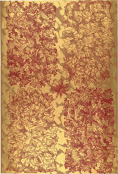 Artist: b'REDBACK GRAPHIX' | Title: b'Wrapping paper: Gold' | Date: 1986 | Technique: b'screenprint, printed in colour, from three stencils'