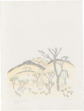 Artist: Bradhurst, Jane. | Title: Limestone ridge, relic of ancient seas, Kimberley. | Date: 1997 | Technique: lithograph, printed in black ink, from one stone; hand-coloured in watercolour