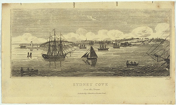 Artist: b'Carmichael, John.' | Title: b'Sydney Cove from the stream.' | Date: 1838 | Technique: b'engraving, printed in black ink, from one copper plate'