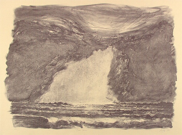 Artist: b'Trenfield, Wells.' | Title: b'Sea storm' | Date: 1983 | Technique: b'lithograph, printed in black ink, from one stone'