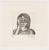 Artist: STARLING, Anne | Title: Self portrait | Date: c.2003 | Technique: etching and aquatint, printed in black ink, from one plate
