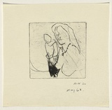 Title: not titled [abstracted female figure in foreground and male in background] | Date: 1962 | Technique: drypoint, printed in black ink, from one plate