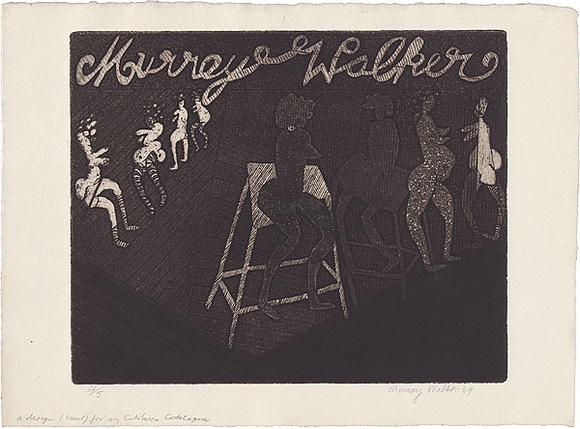 Artist: WALKER, Murray | Title: A design for my Canberra catalogue. | Date: 1969 | Technique: etching and aquatint, printed in black ink, from one plate
