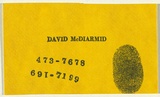 Artist: b'McDiarmid, David.' | Title: b'Business card: David McDiarmid' | Date: 1985 | Technique: b'rubber stamp'