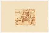 Artist: Fuller, Jason. | Title: not titled [man with rifle and truck] | Date: 2004 | Technique: drypoint etching, printed in brown ink, from one perspex plate