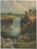 Artist: b'Chevalier, Nicholas.' | Title: b'Wannon Falls.' | Date: 1865 | Technique: b'lithograph, printed in colour, from multiple stones; additional hand-colouring'