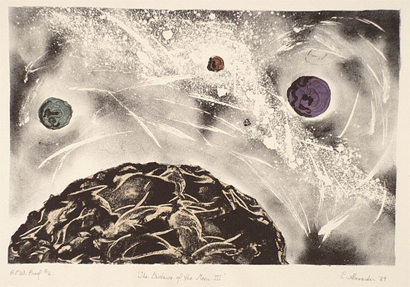 Artist: b'Alexander, Leanne.' | Title: b'The distance from the moon III' | Date: 1989 | Technique: b'lithograph, printed in black ink, from one stone'