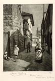 Artist: LINDSAY, Lionel | Title: Whaler's Arms, Maori Lane, the Rocks | Date: 1912 | Technique: mezzotint and etching, printed in blue/black ink, from one plate | Copyright: Courtesy of the National Library of Australia