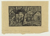 Artist: b'Groblicka, Lidia.' | Title: b'Going to market' | Date: 1955-56 | Technique: b'woodcut, printed in black ink, from one block'