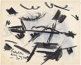 Artist: McCahon, Colin. | Title: Puketutu Manukau 2 | Date: 1957 | Technique: lithograph, printed in black ink, from one cardboard plate