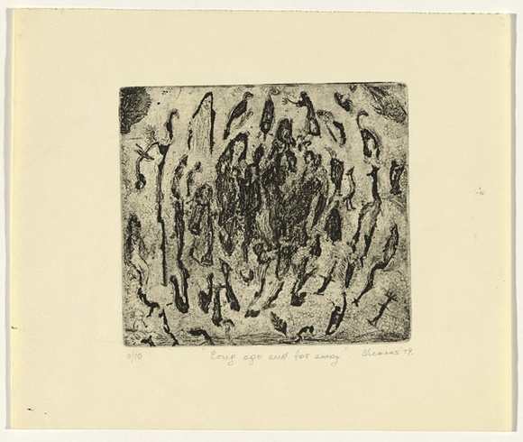 Artist: b'SHEARER, Mitzi' | Title: b'Long ago and far away' | Date: 1979 | Technique: b'etching, drypoint, printed in black ink with plate-tone, from one  plate'