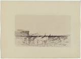 Artist: b'Martens, Conrad.' | Title: b'North Head entrance.' | Date: 1850-59 | Technique: b'lithograph, printed in black ink, from one stone; hand-coloured'