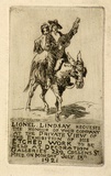 Artist: LINDSAY, Lionel | Title: Invitation: Lionel Lindsay, Decoration Galleries, Melbourne | Date: 1921 | Technique: etching and aquatint, printed in black ink, from one plate | Copyright: Courtesy of the National Library of Australia