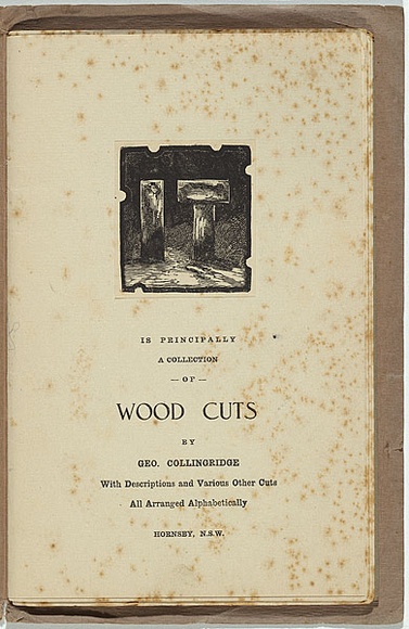 Artist: b'Collingridge, George.' | Title: b'[title page] It : is principally a collection of wood cuts.' | Date: c.1924 | Technique: b'woodcut, printed in black ink, from one block; letterpress text'