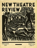 Title: b'New theatre review: Feb-March 1945' | Date: January 1945 | Technique: b'linocut, printed in black ink, from one block; letterpress text'