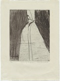 Artist: b'MADDOCK, Bea' | Title: b'Fleeing figure' | Date: 1968 | Technique: b'etching and drypoint, printed in black ink, from one plate'