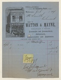 Title: Bill head for Watton & Mayne wholesale & retail | Date: 1880s | Technique: engraving, printed in black ink, from one plate; letterpress