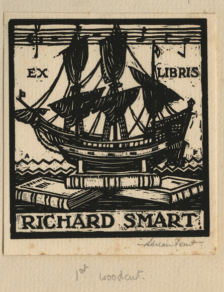 Artist: b'FEINT, Adrian' | Title: b'Bookplate: Richard Smart.' | Date: (1925) | Technique: b'wood-engraving, printed in black ink, from one block' | Copyright: b'Courtesy the Estate of Adrian Feint'