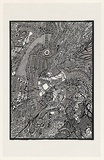 Artist: b'Dickson, Jim.' | Title: b'not titled [black and white surreal composition, scaly arm with feather fingers reaching down left side].' | Date: 1970-1990 | Technique: b'screenprint, printed in black ink, from one stencil'