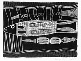 Artist: b'Maymuru-White, Naminapu.' | Title: b'Nuykul at Wayawu I' | Date: 1989 | Technique: b'lithograph, printed in black ink, from one stone'