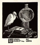 Artist: b'LINDSAY, Lionel' | Title: b'Book plate: Lionel Lindsay [2]' | Date: 1933 | Technique: b'wood-engraving, printed in black ink, from one block' | Copyright: b'Courtesy of the National Library of Australia'