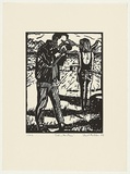 Artist: MacFarlane, Stewart. | Title: Tourists in New Mexico | Date: 1988 | Technique: linocut, printed in black ink, from one block