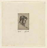 Artist: b'EWINS, Rod' | Title: b'Garth.' | Date: 1963 | Technique: b'drypoint, printed in black ink, from one copper plate'